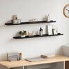 vidaXL Wall Shelves 2 pcs Black 100x9x3 cm