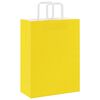 vidaXL Paper Bags 50 pcs with Handles Yellow 26x12x35 cm