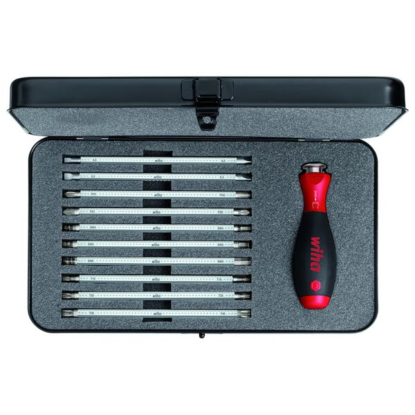 Wiha 12 Piece Screwdriver Box with Interchangeable Blade Set SYSTEM 6