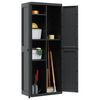 vidaXL Outdoor Storage Cabinet Black 65x37x165 cm PP