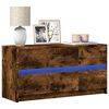 vidaXL TV Cabinet with LED Smoked Oak 100x34x50 cm Engineered Wood