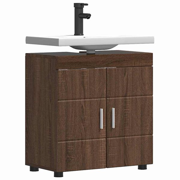 vidaXL Bathroom Cabinet Set TULUM Brown Oak 60 x 34 x 63 cm