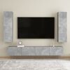 vidaXL 4 Piece TV Cabinet Set Concrete Grey Engineered Wood