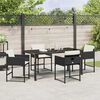 vidaXL Garden Dining Set 5 pcs Black Poly Rattan