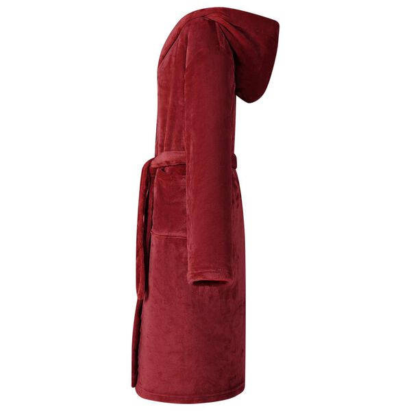 vidaXL Bathrobe Hoodie Bordeaux Red M Flannel