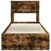 vidaXL Bed Frame with Headboard Smoked Oak 90 x 190 cm Engineered Wood
