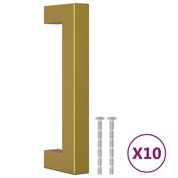 vidaXL Cabinet Handles 10 pcs Gold 96 mm Stainless Steel