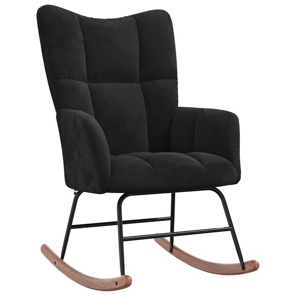 vidaXL Rocking Chair Black 78 x 61 x 98 cm Velvet