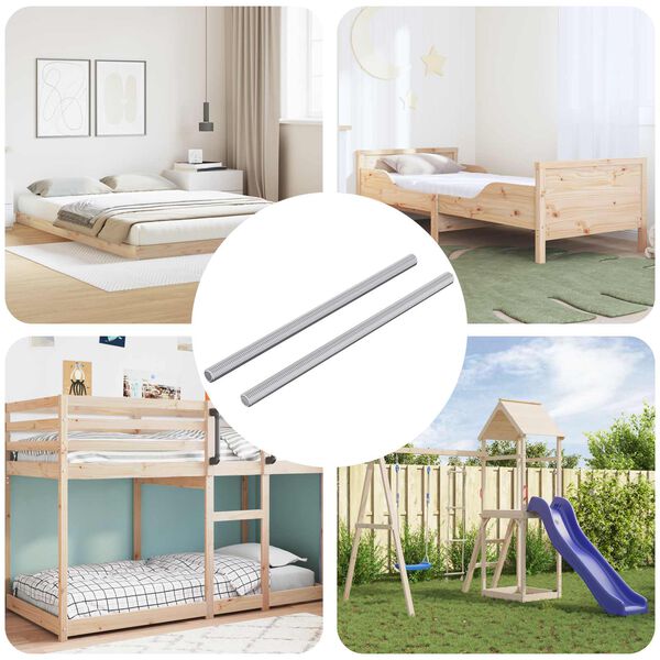 vidaXL Threaded Rod 2 pcs Silver 6 x 120 mm Steel