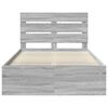 vidaXL Bed Frame Grey Sonoma 120 x 190 cm Solid Pine Wood