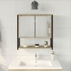 vidaXL Bathroom Mirror Beige 60 x 16 x 60 cm Glass and Engineered Wood