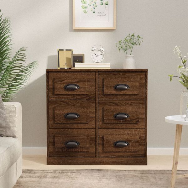 vidaXL Sideboard Brown Oak 70x35.5x67.5 cm Engineered Wood