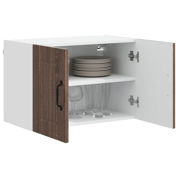 vidaXL Kitchen Wall Cabinets with Door 2 pcs Brown Oak 60 x 31 x 40 cm
