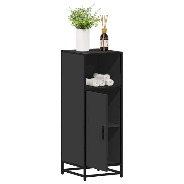 vidaXL Bathroom Cabinet Black 35x37.5x100 cm Engineered Wood