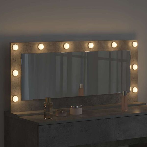 vidaXL Vanity Mirror with Mirror Concrete Grey 100 x 45 x 18 cm