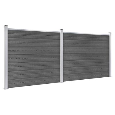 vidaXL Fence Panel Set WPC 353x146 cm Black