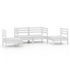 vidaXL 4 Piece Garden Lounge Set White Solid Pinewood