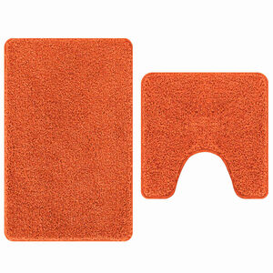 vidaXL Anti-slip Bath Mat Set 2 pcs Orange 50 x 50 cm PP