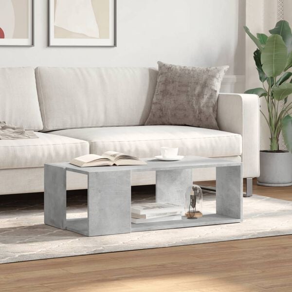 vidaXL Coffee Table Concrete Grey 89.5x48x30 cm Engineered Wood