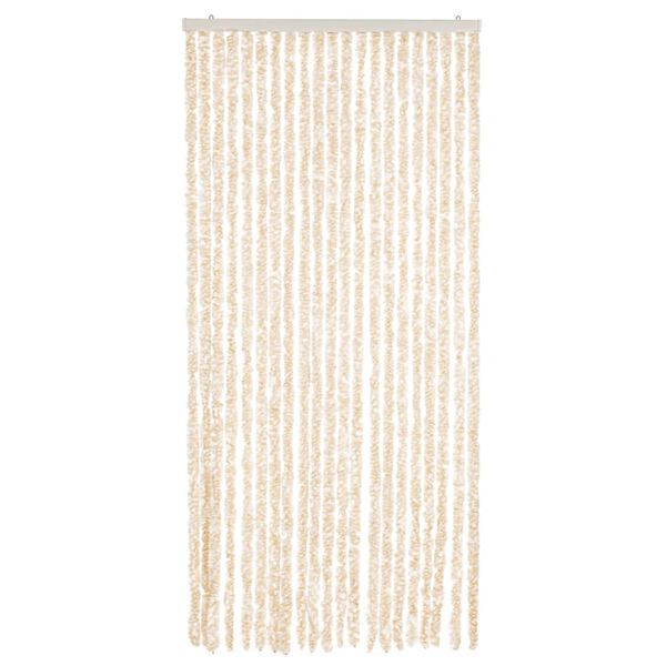vidaXL Fly Curtain Beige and White 90x200 cm Chenille