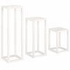 vidaXL 3 Piece Plant Stand Set White Solid Wood Pine