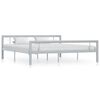 vidaXL Bed Frame without Mattress Grey and White Metal 180x200 cm