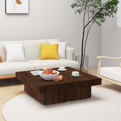 vidaXL Coffee Table Brown Oak 90x90x28 cm Engineered Wood