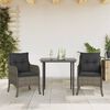 vidaXL 5 Piece Garden Dining Set with Cushions Grey Poly Rattan