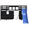 vidaXL Kids' Loft Bed with Curtains without Mattress White&Black 90x190cm
