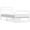 vidaXL Metal Bed Frame without Mattress with Footboard White 100x200cm