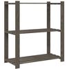 vidaXL 3-Tier Storage Rack Grey 80x38x90 cm Solid Wood Pine