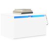 vidaXL Wall-mounted Bedside Cabinet with LED Lights White