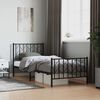 vidaXL Metal Bed Frame without Mattress with Footboard Black 90x200cm