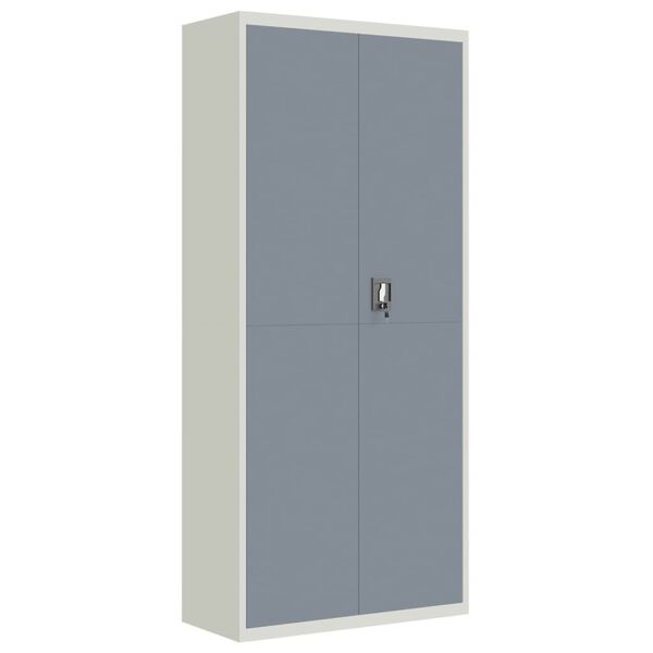 vidaXL File Cabinet Light Grey and Dark Grey 90x40x200 cm Steel
