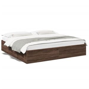 vidaXL Bed Frame without Mattress Brown Oak 200x200 cm