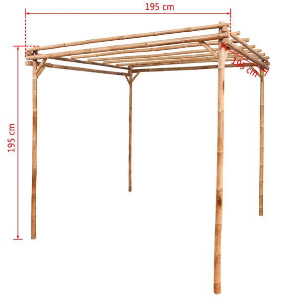 vidaXL Pergola Bamboo 195x195x195 cm