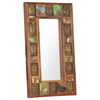 vidaXL Mirror with Buddha Cladding 50x80 cm Solid Reclaimed Wood