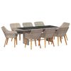 vidaXL Dining Set 9 pcs Light grey
