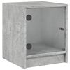 vidaXL Bedside Cabinet with Glass Door Concrete Grey 35x37x42 cm