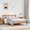 vidaXL Bed Frame without Mattress Wax Brown 140x190 cm Solid Wood Pine