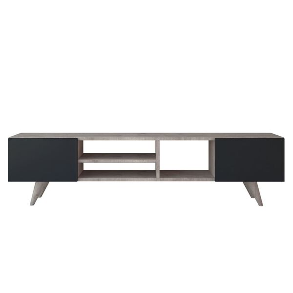 Homemania TV Stand Dore 160x29.7x40.6cm Black and Walnut