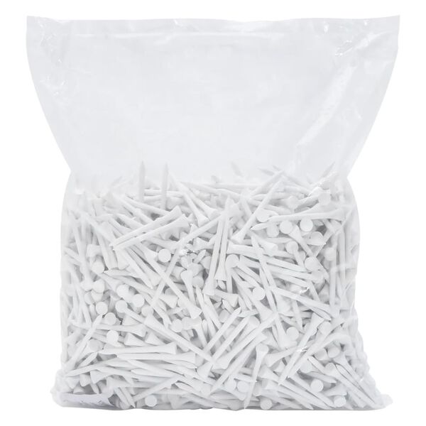 vidaXL Golf Tees 1000 pcs White 83 mm Bamboo