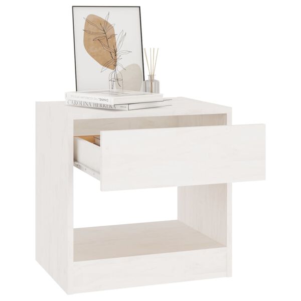 vidaXL Bedside Cabinets 2 pcs White 40x31x40 cm Solid Pinewood