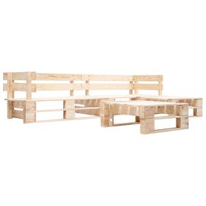 vidaXL 4 Piece Garden Pallet Lounge Set Natural Wood