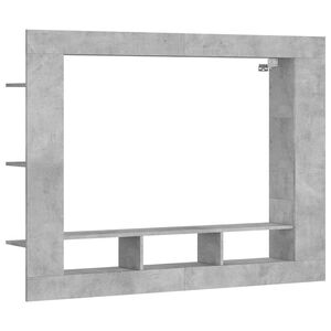 vidaXL TV Cabinet Concrete Grey 152x22x113 cm Engineered Wood