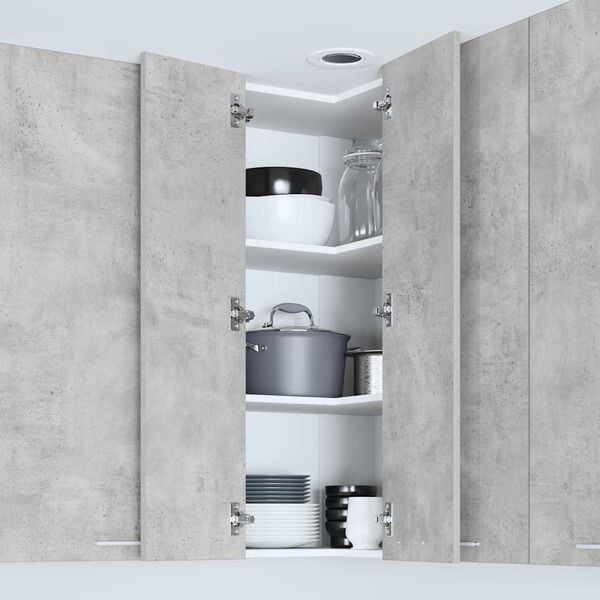 vidaXL Hanging Cabinet Concrete Grey and White 57 x 57 x 100 cm
