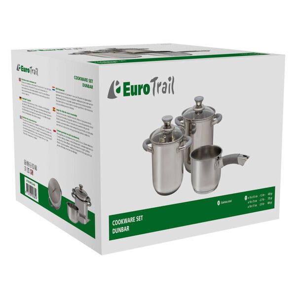 Eurotrail 3 Piece Cookware Set Dunbar Stainless Steel