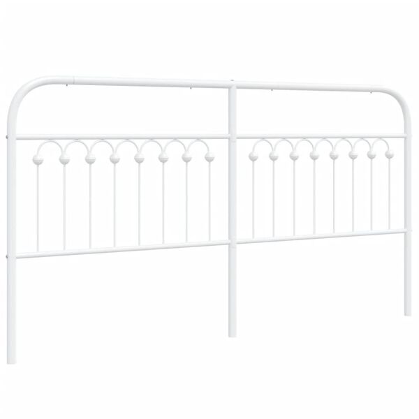vidaXL Metal Replace Headboard White 180 cm