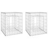 vidaXL Gabion Basket Posts 2 pcs 50x50x60 cm Iron