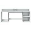 vidaXL Desk with LED Lights White 200x55x91 cm Engineered Wood